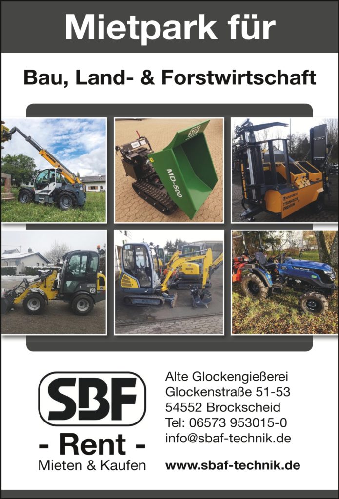 Unser Baumaschinen Mietpark und Baumaschinenverleih in Brockscheid – SB  Agrar- und Forsttechnik GmbH
