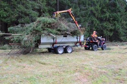 Rückewagen T 1850 ATV UTV Traktor Radantrieb, Teleskoprahmen, Honda Benzin Aggregat – Bild 3