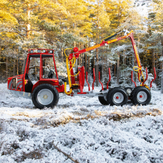 Kranman Bison 11000 Rückezug Rückeanhänger Prozessor Forstkran