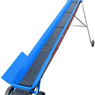 Faxes Förderband für Brennholz, Bandbreite 200mm und 7,50 m lang, 400V Motor