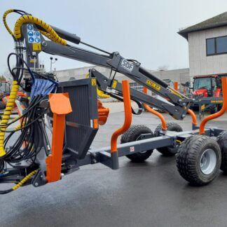 Rückewagen KTS 8,5to mit Kran 6,4m, Forstanhänger, Auflaufbremse