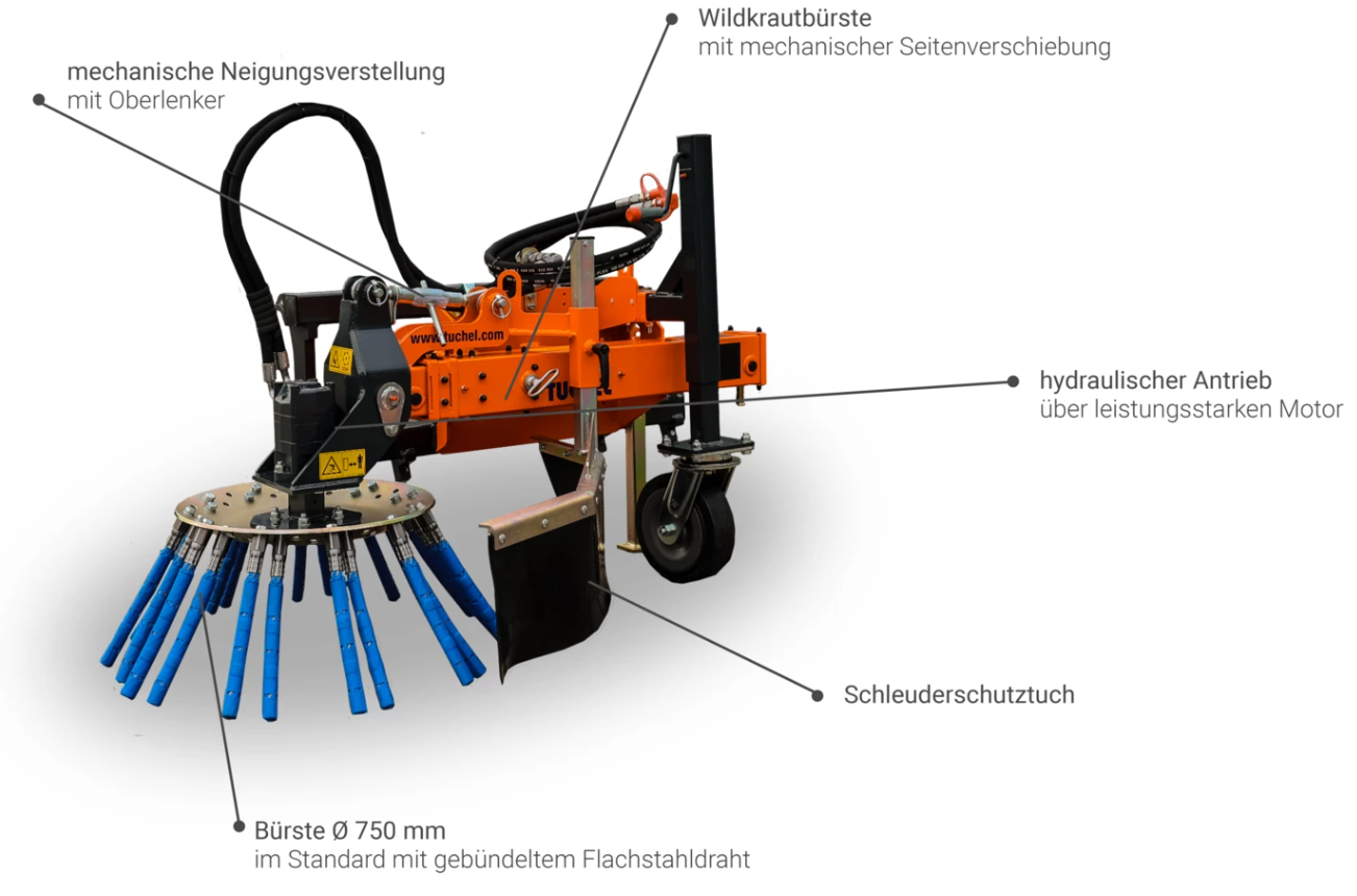 Tuchel Wildkrautbürste Unkrautbürste Besen Traktor Bagger SBF – Bild 6