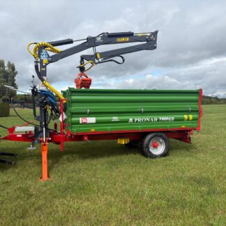 Pronar T654/2 + KTS K6,4 Dreiseitenkipper Kran Zange Greifer SBF Kipper mit Kran