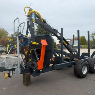 Rückewagen SBF SB 11 mit K670 Kran mit Auflaufbremse, Leiterrahmen, sehr stabil
